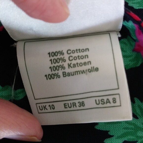 Laura Ashley Vintage Floral Fit & Flare Maxi Dress, Navy/Pink/Green, Size 8 - Picture 10 of 10